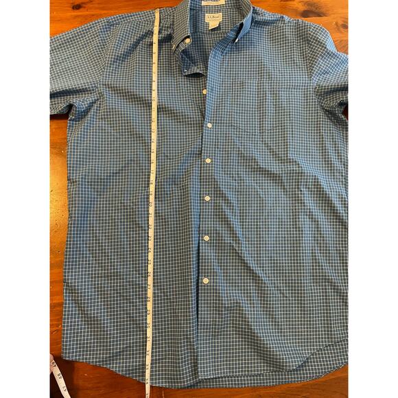 L.L.Bean All Cotton Mens XL Tall Shirt Button Down Blue/White Checker LongSleeve - Picture 7 of 12